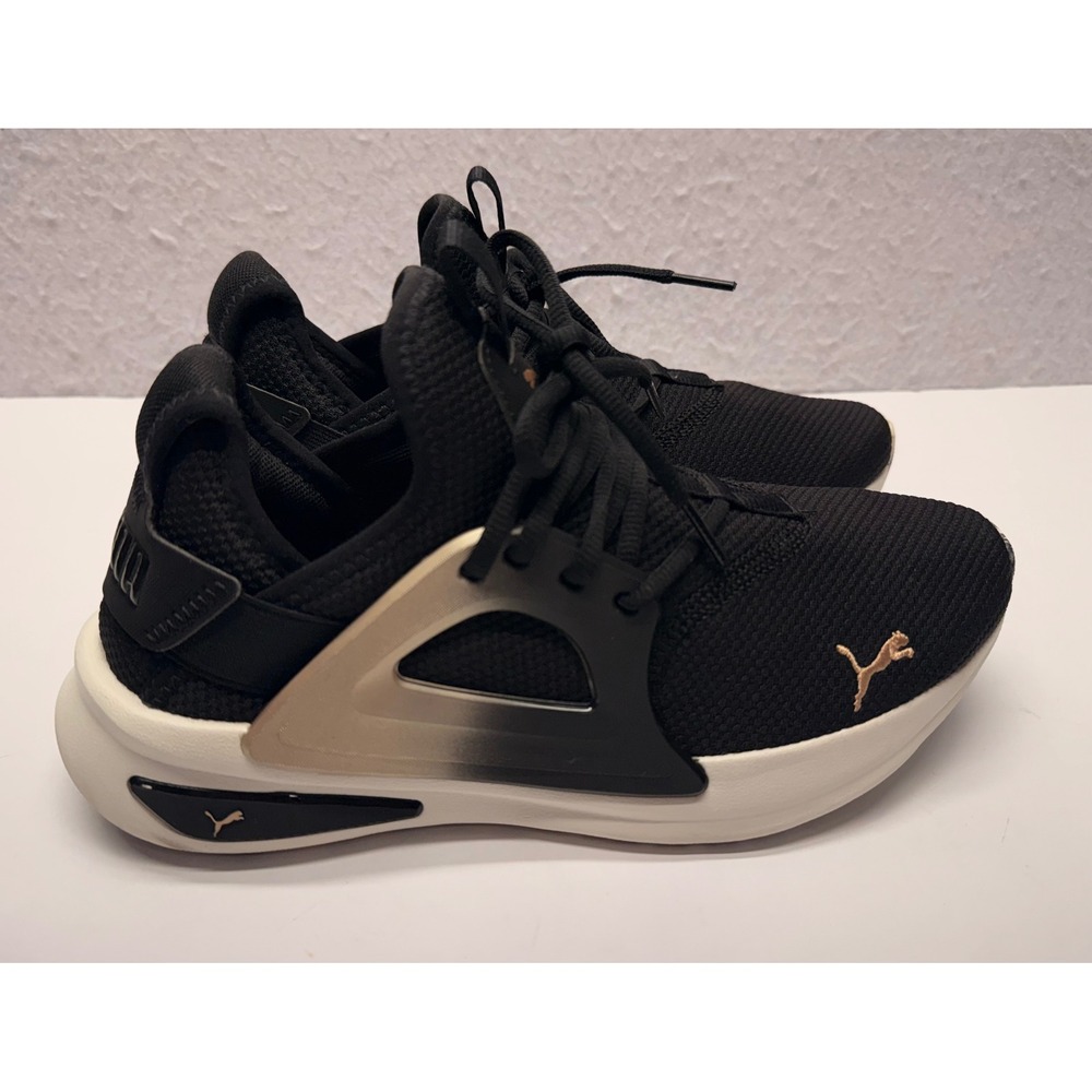 PUMA Softride Enzo Evo Molt Metallic Black Gold Women's Size 9 Sneaker 378733-01